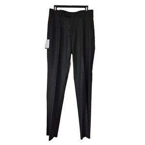 Brook Taverner Pants Mens 32x36 Charcoal Gray Monaco Talilored Dress Raw Hem NEW
